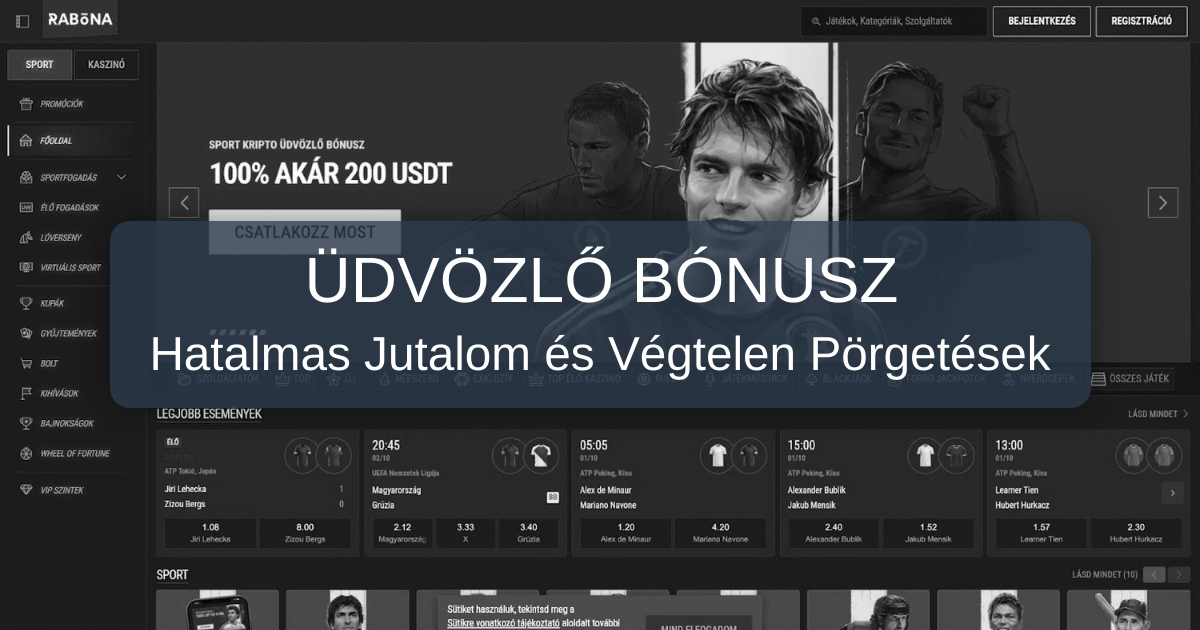 Rabona Casino kaszinó: üdvözlő bónusz és fontos tudnivalók